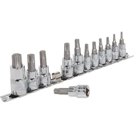 Channellock 1/4 In., 3/8 In., 1/2 In. Drive 6-Point Torx Bit Socket Set 12-Piece 371106
